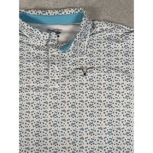 Straight Down Performance Polo Men XXL Motorcycle AOP Biker Golf Longhorn Logo